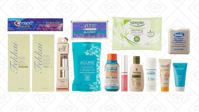 Caja con muestras de productos de belleza en Amazon, $12 con $12 de crédito